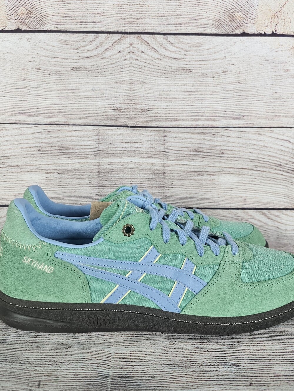 ASICS Skyhand OG Sneakers Shoes Men Green Blue Suede Retro Lifestyle NWOB